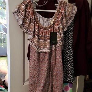 Jane and Delancey shoulderless top